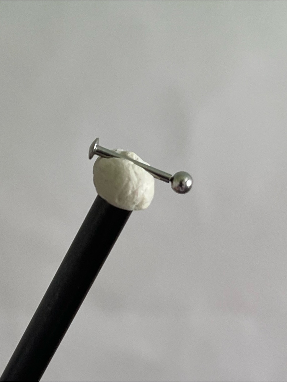 Steel Silver Ball Flat Back Thread Labret Body Jewelry
